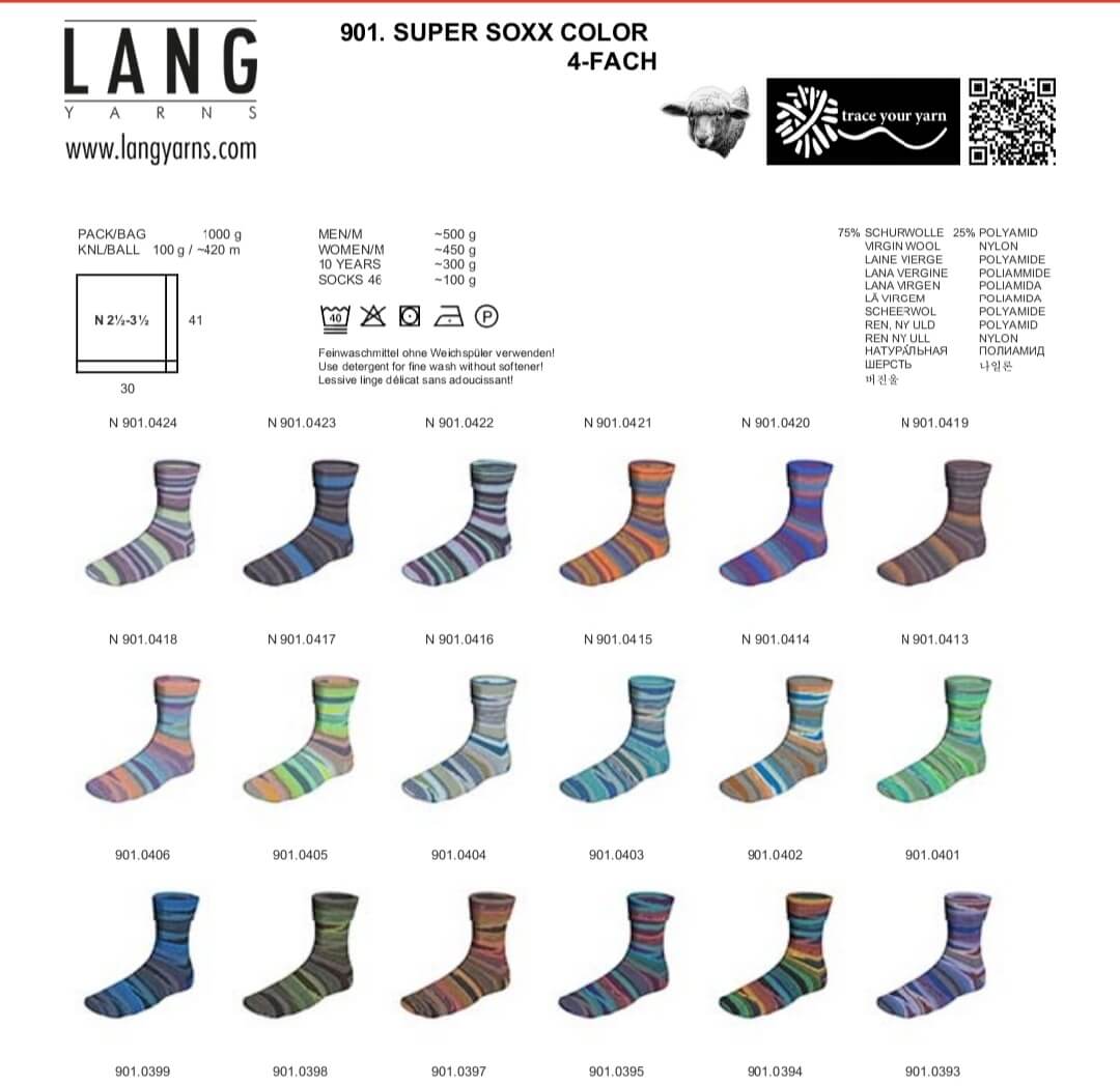 Lang Yarns Super Soxx Color 4-Fach